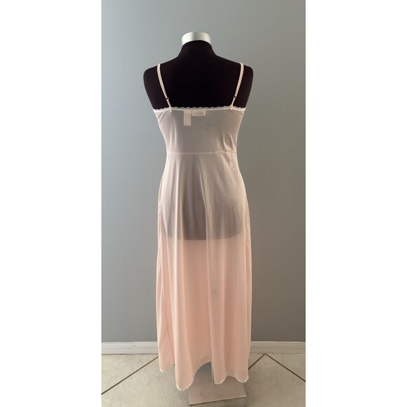 Vintage Adonna Nightgown Size M Pink Sheer Satiny Negligee Lace Fairy Whimsy* - Picture 4 of 16